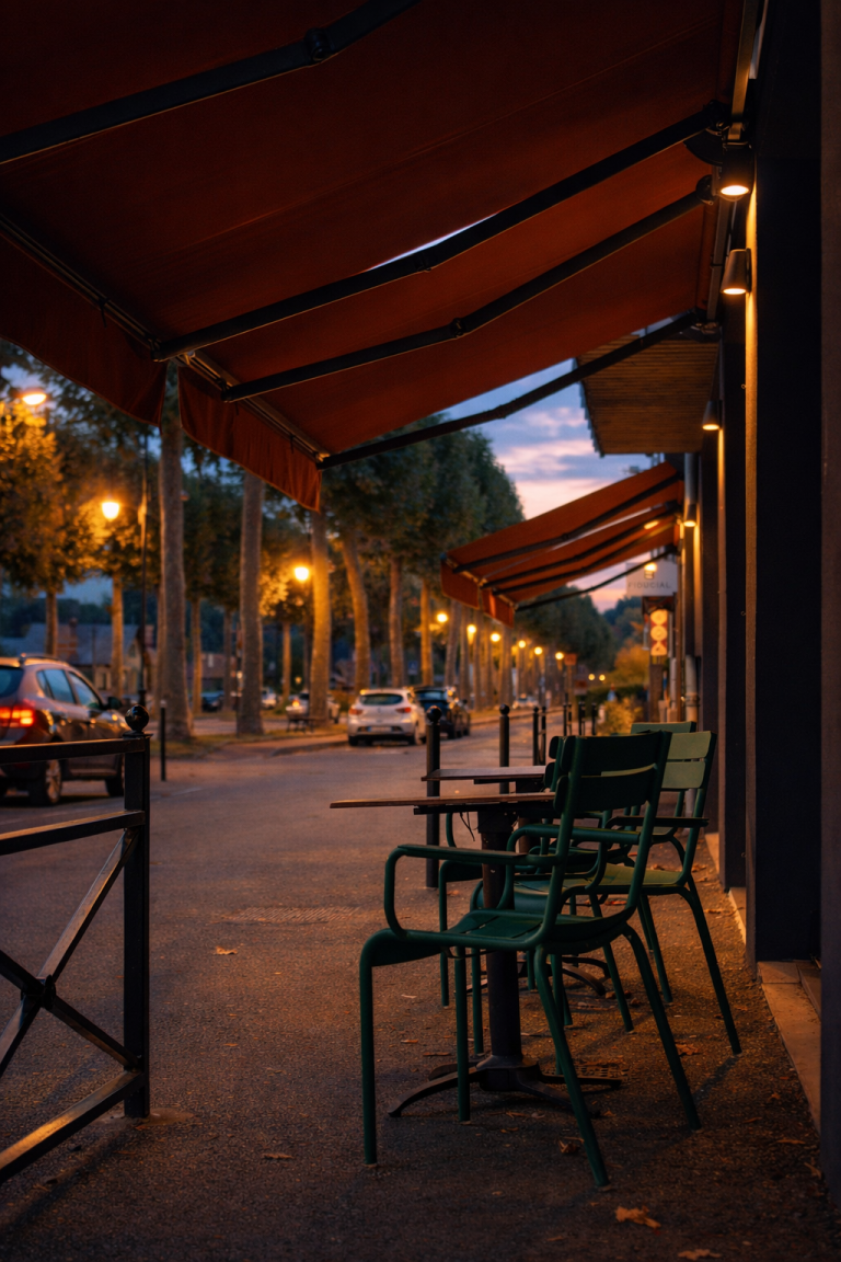Honfleur : installation de store banne pour la boulangerie La Fabrique